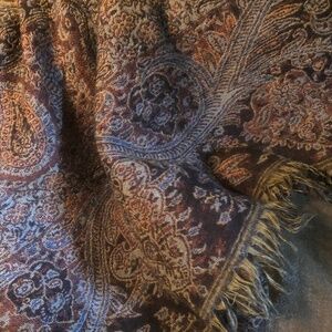 Kashmir wool throw/wrap with fringe